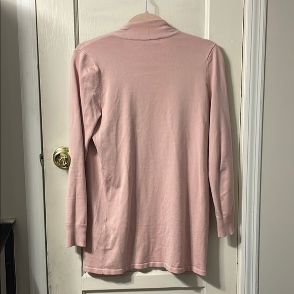 Soft Pink Open Front Cardigan Sweater - Picture 2 of 3